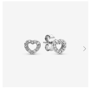Pandora silver heart studs